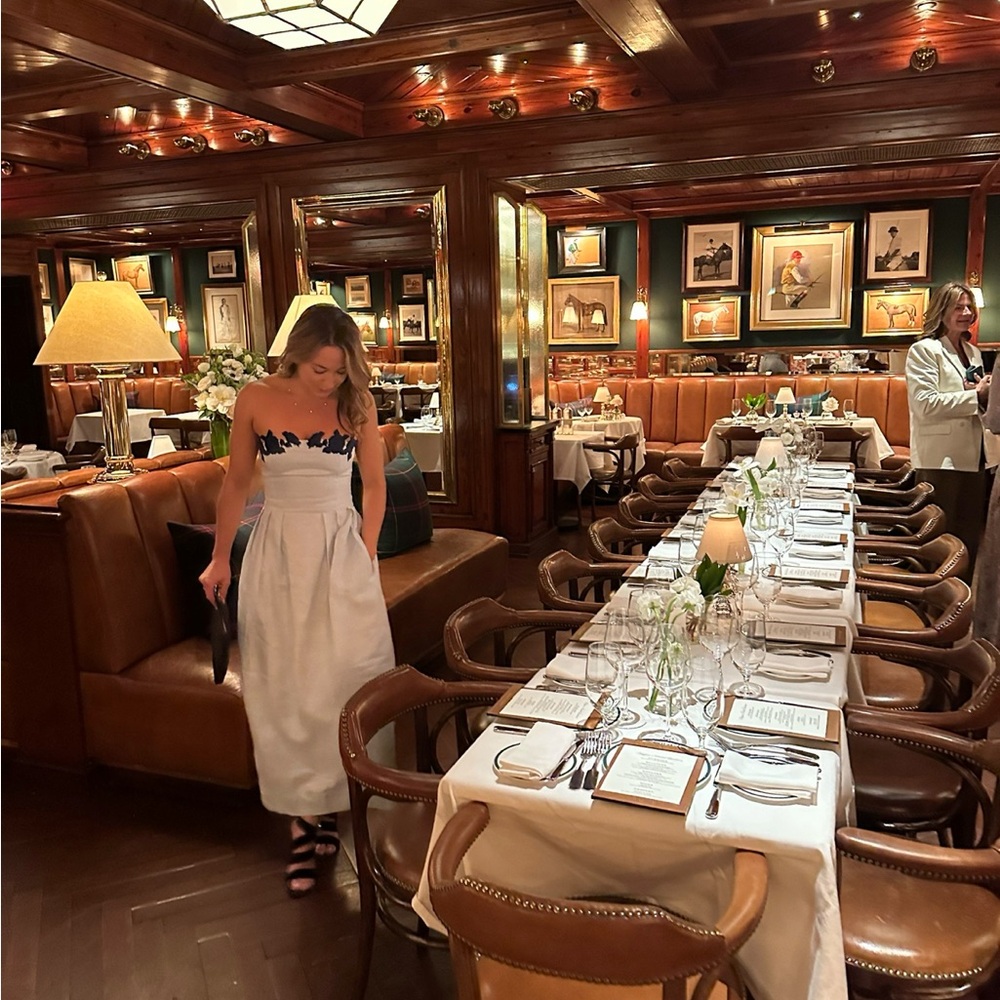 Fanm Mon Strapless Dress in Blue